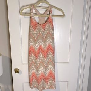Tan, White, & Bright Orange Tribal Dress